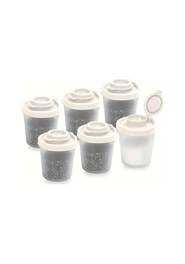 Trendooze Cloud011 Beyaz 6 Parça Hava Dayanıklı Baharatlık Tuz Karabiber Kavanozu Kamping Piknik Beyaz Beyaz