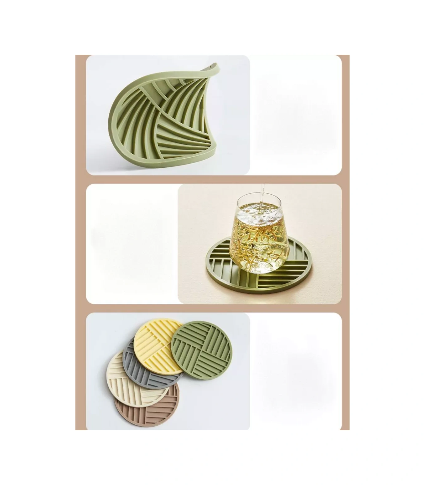 Risxs Silikon Sıcak Tutucu Altlıklar. 233103676 Kahverengi