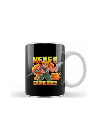 Never Surrender Soldier Pixel Art Kupa Bardak Porselen Karışık