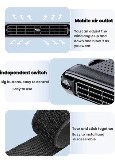 Araba Arka Koltuk Usb Tak-çalıştır Çift Türbin Sessiz Kanatsız Elektrikli Fan Cf04 Ahşap Desenli