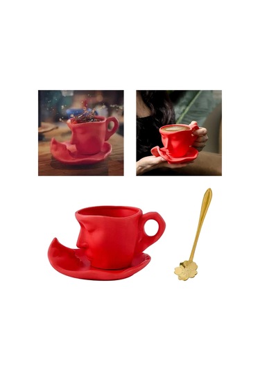 Suntek Yenilikçi İnsan Yüzü Desen Kupa Soyut Sanat 260ml Yeni