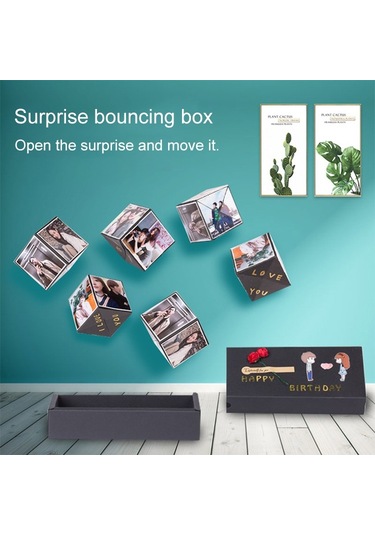 Sones Yaratıcı Kendin Yap El Yapımı Fotoğraf Albümü Sürpriz Patlama Zıplayan Hediye Kutusu, Bitmiş Versiyon