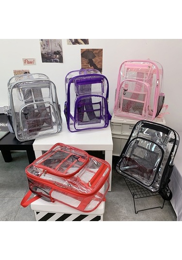 Maoyaya Şeffaf Pvc Gezgin Sırt Çantası - Su Geçirmez, Renkli Tasarım Çok Renkli