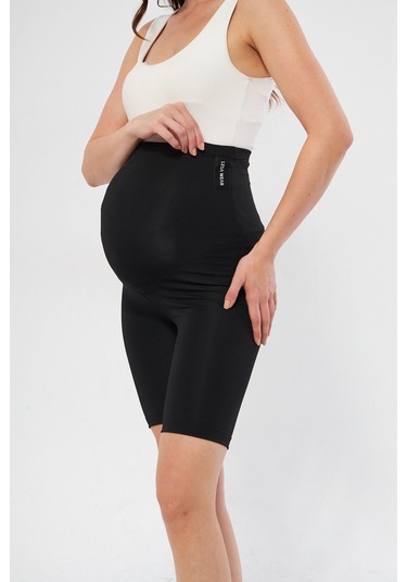 Lesa Wear Diz Üstü Biker Ayarlanabilir Yüksek Bel Esnek Toparlayıcı Ve Sıkılaştırıcı Kısa Hamile Tayt