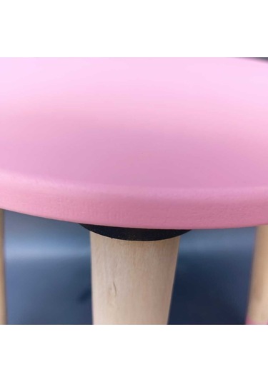 Na Neşeli Ahşap Pembe Ahşap Çocuk Taburesi.çocuk Sandalyesi.çalışma Masası Taburesi.renkli Tabure.çocuk Odası Pembe