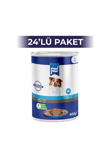 Paw Paw Pate Balıklı Yetişkin Köpek Konserve Maması 24 x 400 G