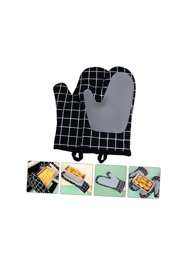 1 Çift Fırın Eldiveni Isıya Dayanıklı Mutfak Eldiveni Diğer