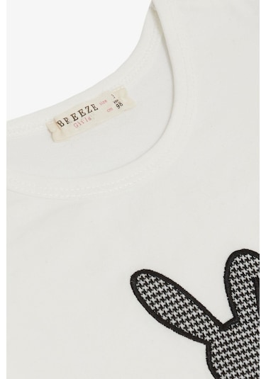 Breeze Kız Çocuk Etekli Takım Şirin Tavşancık Baskılı 3-8 Yaş, Ekru-ekru Ekru