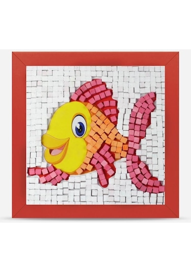 22 I Çocuk Ahşap Çerçeveli Seramik Mozaik Set 20x20 Cm