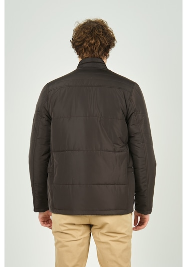 Lucas Erkek Fermuar Ve Çıtçıt Kapamalı Hakim Yaka Kaban 4785 Kahverengi Kahverengi