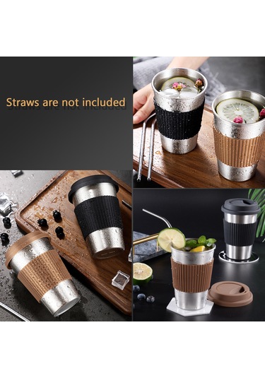 Suofeng 304 Paslanmaz Çelik Kahve Fincanı 300ml, Isı Ve Soğuk Saklama Özelliği, Kahve Rengi Diğer