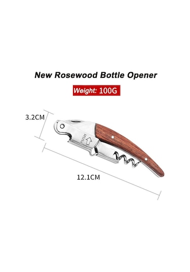 Soulader Profesyonel Manuel Şarap Açacağı - Paslanmaz Çelik Burgulu Sommelier Seti Siyah