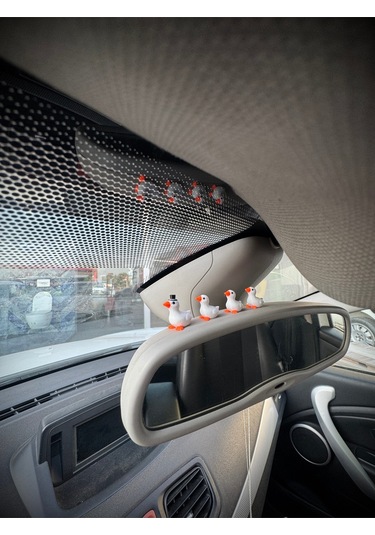 4 Parça Sevimli Kaz Ailesi Dikiz Aynası Süsü - Ayna Süsü Araba Süsü Torpido Süsü Oto Aksesuar