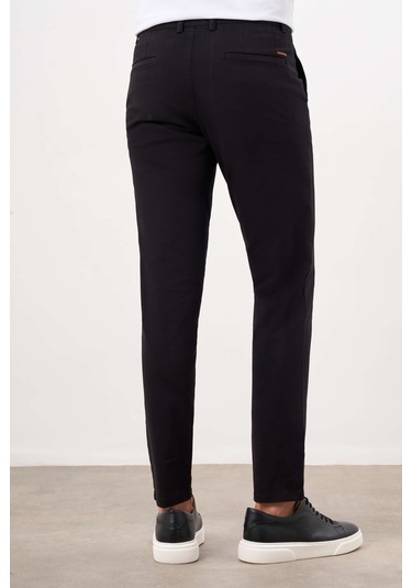 Erkek Siyah Mevsimlik Pamuk Yan Cep Slim Fit Chino Pantolon 24ys003012001 Siyah