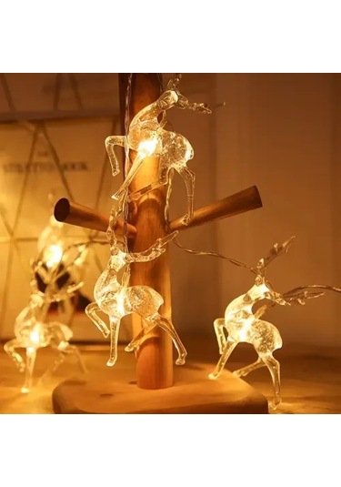 2m 10'lu Geyikli İp Led Işık Gün Işığı