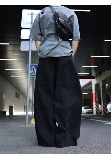 Pokaifu Y2k Tarzında Çok Geniş Kot Pantolonlar 306817563 Koyu Gri