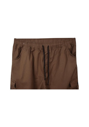 Kargo Cepli Büyük Beden Likralı Jogger Pantolon Taba