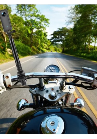 Fimtech Insta360 Uyumlu Görünmez Selfie Çubuk Motosiklet Bağlantı Aparatı