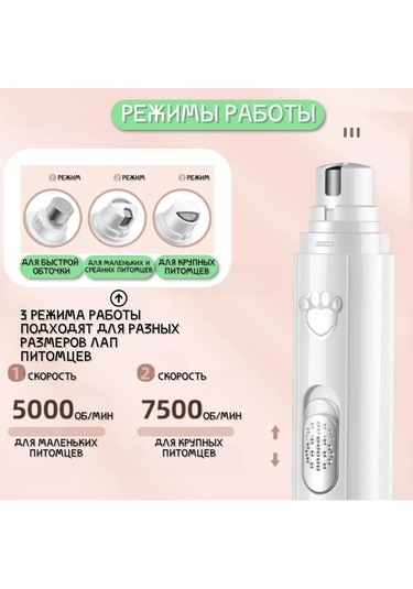 Geekyou Evcil Hayvan Tırnak Taslağı Elektrikli Şarjlı, Köpek Ve Kedi İçin Sessiz Çift Vitesli Tırnak Kesici, Abs Plastik, Usb Şarj Kablolu