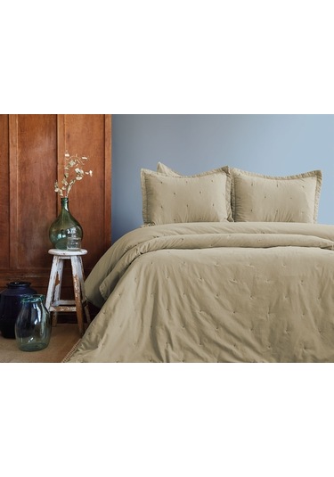 Chilichia Yıkanmış %100 Pamuk Poplin Yatak Örtüsü 180 260cm.