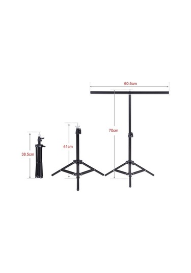 Novahub Taşınabilir Alüminyum Arka Plan Standı 68x75cm, 2 Kıskaçlı, Küçük Nesneler İçin Optimum