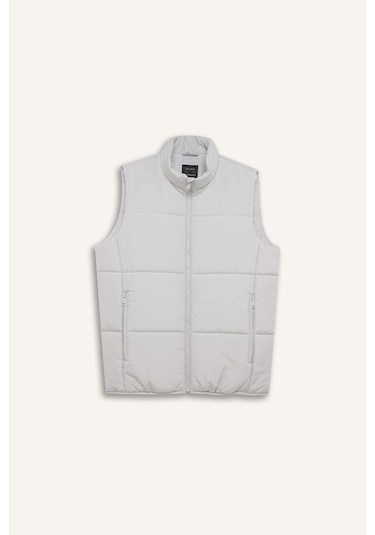 DeFacto Regular Fit Dik Yaka Fermuarlı Şişme Yelek D6286AX25SPGR503 DeFacto Regular Fit Dik Yaka Fermuarlı Şişme Yelek D6286AX25SPGR503