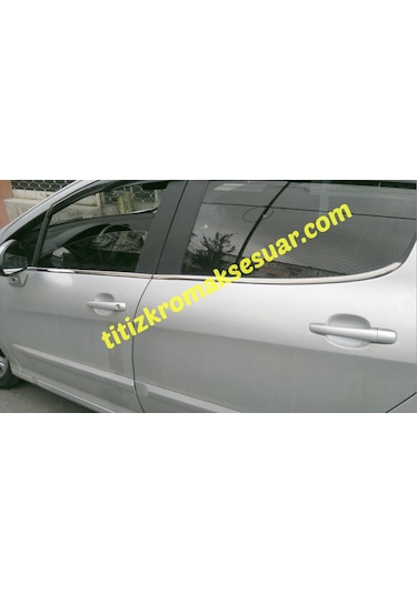 Peugeot 308 2008-2013 Krom Cam Alt Çıtası Aksesuarı 4 P. P.Çelik