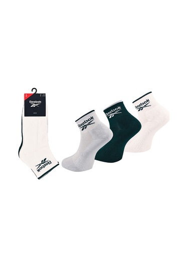 Reebok R0362anklevector3'lu Beyaz Unisex Çorap Beyaz-k Yesıl-grı