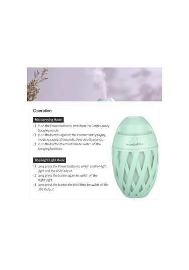 Geeroyoo Minik Rugby Şekilli Nemlendirici: 2 Sprey Modu, Renkli Gece Lambası, Ev/ofis/kara Kullanıma Uygun Yeşil