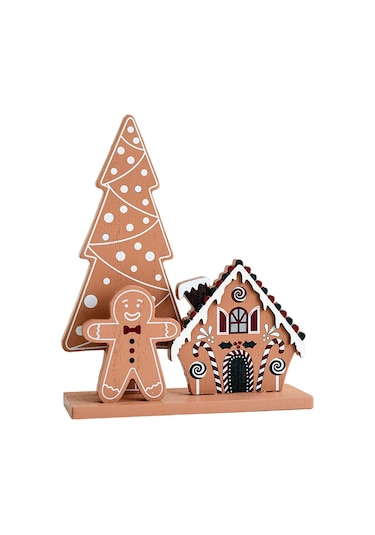 Suntek Yılbaşı Ahşap Masa Dekorasyonu Tatil 19x6x23cm-ağaç