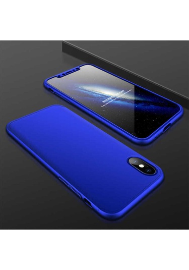 Apple Uyumlu iPhone X Kılıf Zore Ays Kapak Lacivert