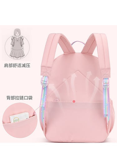 Xindoker 1-6.sınıf Öğrenci Çanta Su Geçirmez Hafif Bel Ağrısı Azaltıcı Omuz Çantası 318 Pembe-mavi Büyük Boy + Ders Çantası Pembe