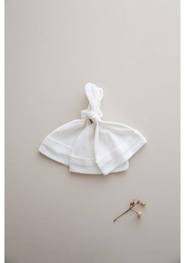 3lü Yenidoğan Nakışlı Şapka Model 1 Beyaz