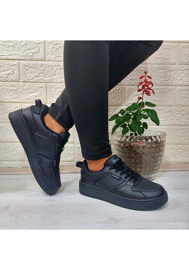Kinetix Enner Pu Siyah Comfort Fuspetli Atom Sneaker Spor Ayakkabı 001