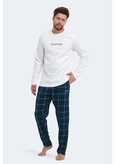 Slazenger Patrıck In Erkek Pamuklu Beyaz Pijama Beyaz
