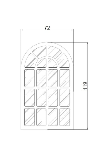 120x75 Dekoratif Siyah Ayna