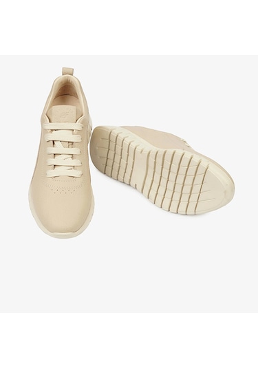 Greyder 33940 Kadın Ekru Hakiki Deri Sneaker Ayakkabı -743 Ekru
