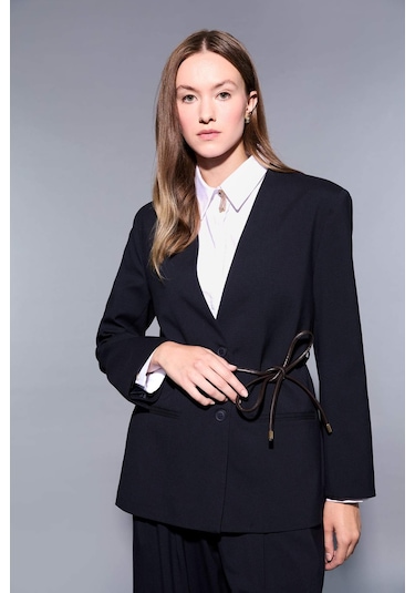 Defacto Regular Fit Ceket Yaka Blazer Ceket F6104ax25aunv243 Lacivert Defacto Regular Fit Ceket Yaka Blazer Ceket F6104ax25aunv243 Lacivert
