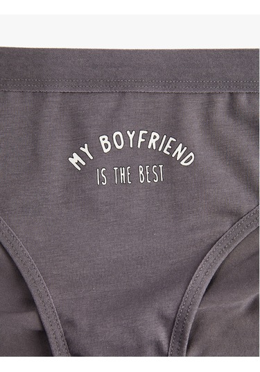 Koton Pamuklu Rahat Kalıp Baskılı Brief Külot Gri 6wlk30008mk Gri