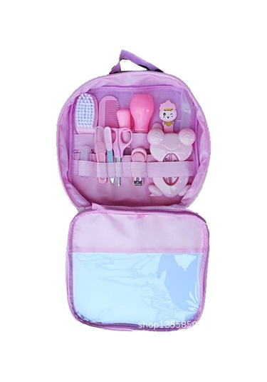 Padalink Bebek Temizlik Seti 13 Parça - Tırnak Kırıcı, Tarak, Fırça, Burun Emici İle Günlük Bakım Malzemeleri Mavi A Modeli