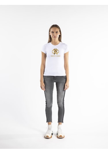ROBERTO CAVALLI  Kadın T'shirt RRC5379L Beyaz