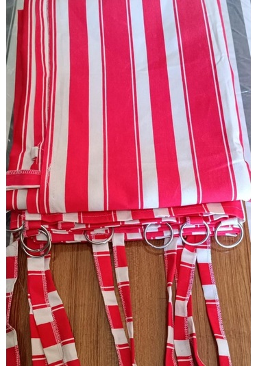 Devrim Olivya Tekstil Demir Halkalı Balkon Perdesi 1.sınıf Gabardin Kumaş Sarı Gri Kırmızı Beyaz