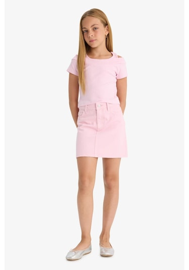 Defacto Kız Çocuk Gabardin Etek E2649a825smpn666 Pembe