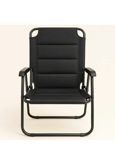 Yekoutdoor Katlanabilir Büyük Alüminyum Kamp Masası Ve 4 Kişilik Konforlu Kamp Sandalyesi Seti Siyah