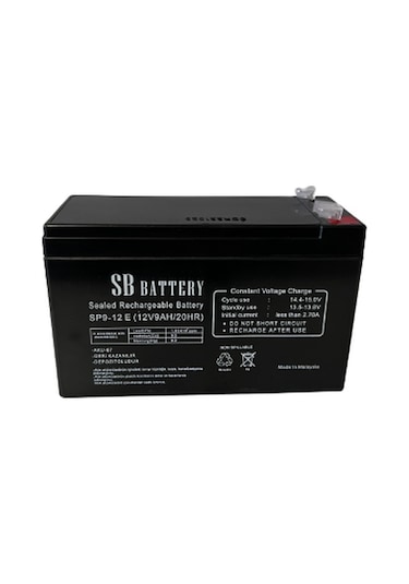 12 VOLT 9 AH-AMPER KURU TİP AGM GÜÇ KAYNAĞI AKÜ SB BATTERY SPL-9