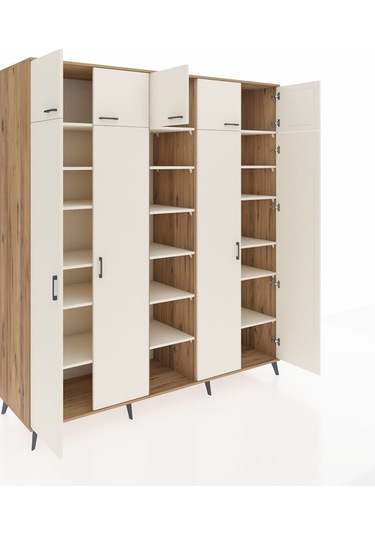 Kronos Dolap 18 Raflı 9 Kapaklı 220x59x243 Çam-aytaşı/aytaşı Aytası/aytası