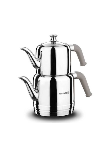 Korkmaz A189-02 Riva Çelik Çaydanlık Takımı Bej