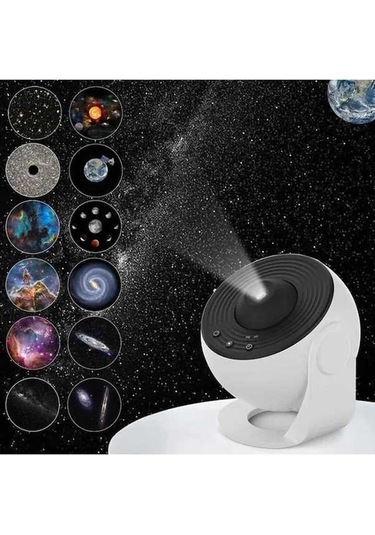 Maoyaya Galaxy Gece Lambası Yıldız Projektörü, 12 Film Diski, Led Masa Lambası, Çocuk Odası Dekoru Çok Renkli