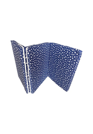 Tek Kişilik Katlanır Yer Yatağı Sünger Yatak Lacivert Yıldız 80x180 Cm-6 Cm