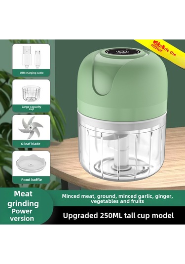 Wezone Mini Elektrikli Sarımsak捣碎器 - Kablosuz 250ml 6 Bıçaklı Mutfak Aleti - Yeşil Gelişmiş Versiyon Diğer